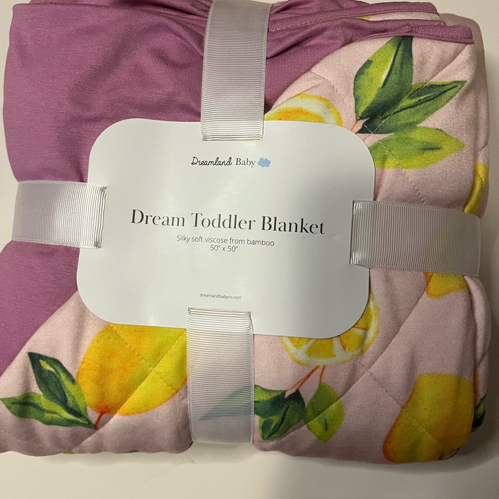 Purple and Yellow lemon Toddler Blanket